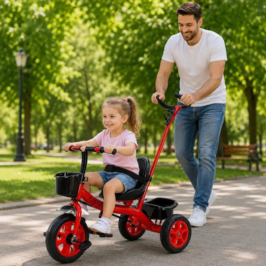 Chippo Детска триколка с ръкохватка за родител за 2-5 години Червена