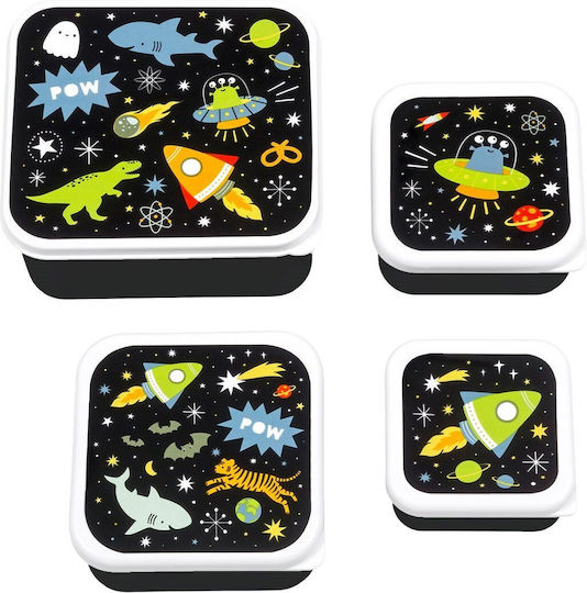 A Little Lovely Company Galaxy Kids Plastic Black Water Bottle