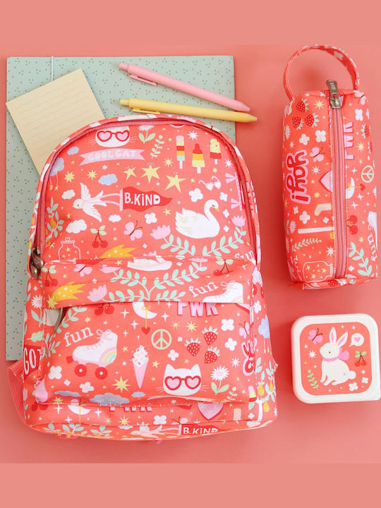 A Little Lovely Company Fun School Set Pink + Water Bottle and Food Container Set