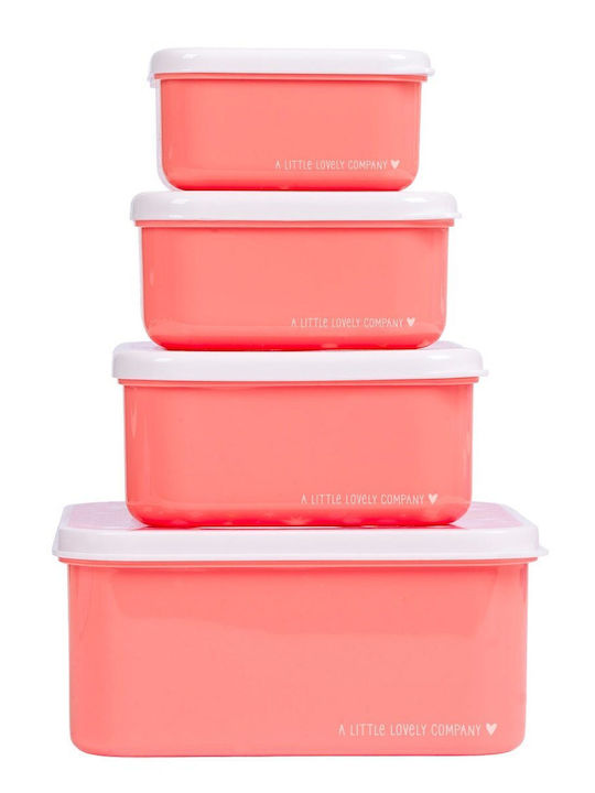 A Little Lovely Company Fun School Set Pink + Water Bottle and Food Container Set