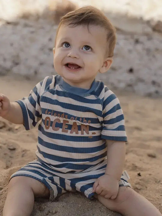 Little Dutch Kids Swimwear One-Piece Ocean Blue Stripes