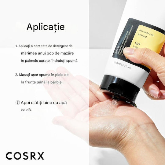 Cosrx Advanced Snail Mucin Gel de Curățare 5.07 Fl Oz 150 Ml Gel de Curățare Zilnic Bogat Piele Uscată Sensibilă Mucină de Melc Fără Cruzime Fără Parabeni Îngrijire Coreeană a Pielii