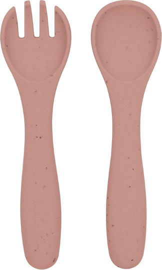 Kikka Boo Feeding Set Blush from Silicone Pink 5 Pieces for 6+ Months