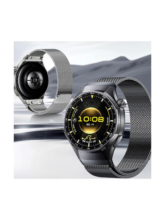 Huawei Watch GT 6 Pro Kontinuierliche Schnittstelle Druckknopf Magnetisches Tragbare Band aus Rostfreier Stahl Milanese Titan Huawei Watch GT 6 Pro Kontinuierliche Schnittstelle Druckknopf Magnetisches Tragbare Band aus Rostfreier Stahl Milanese Titan