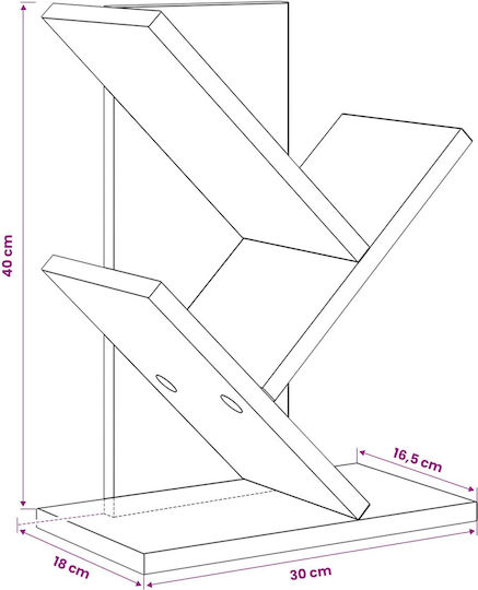 Βιβλιοθήκη Επεξεργασμένο Ξύλο 30x18x40εκ.