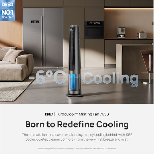 Dreo Tower Fan with Remote Control Silver