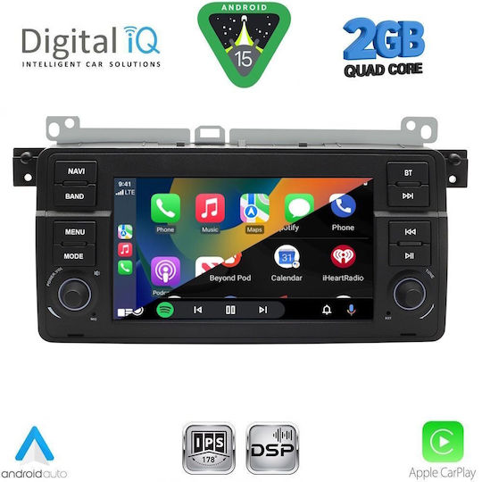 Digital IQ Car Audio System for BMW E46 1998-2005 Bluetooth USB WiFi GPS Apple CarPlay Android Auto with 7" Touch Screen