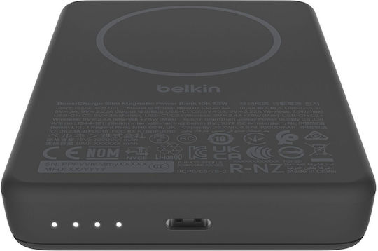 Belkin BoostCharge Slim MagSafe Qi2 Power Bank 10000mAh Black