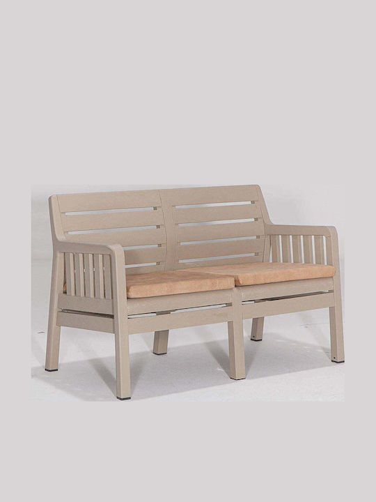 Three-Seater Outdoor Rattan Sofa With Cushions 60x73x65cm