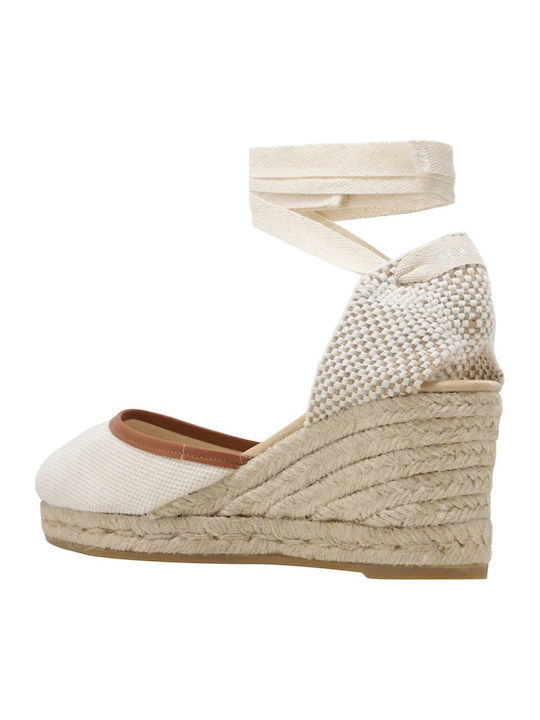 Sommer Damenplattformen im Stil Espadrilles Beige