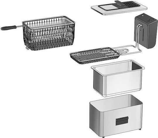 Zokura Z1436 Фритюрница 4lt Сребриста