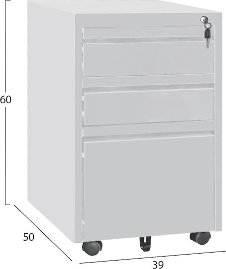 Office Storage Drawer Sider 39x50x60cm
