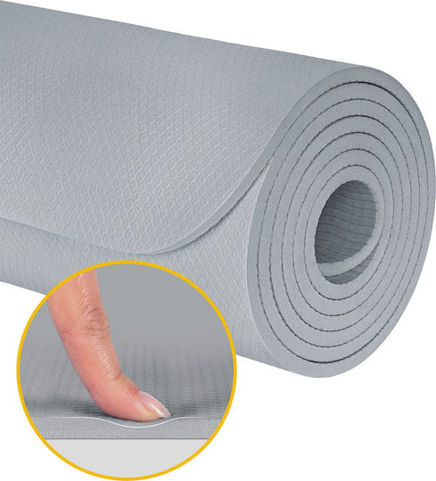 Rebel Active Στρώμα Γυμναστικής Yoga Γκρι (183x61cm)