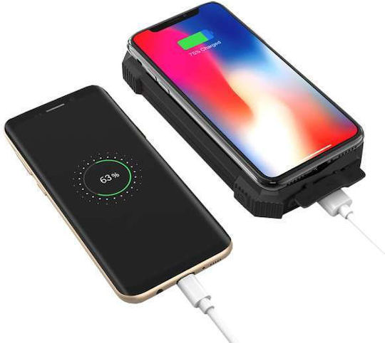 PowerPlus Соларна външна батерия 10000mAh 1.2W Черна