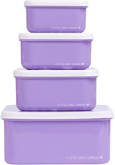 A Little Lovely Company Plastic Kids' Dinner Set Unicorns 0.35lt Purple