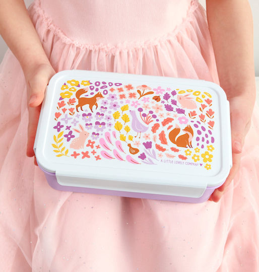 A Little Lovely Company Flower Garden Plastic Kids' Food Set Thermal Pink 32 x 27 x 19cm