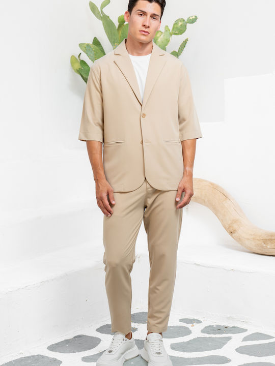Langärmeliges Overshirt Beige