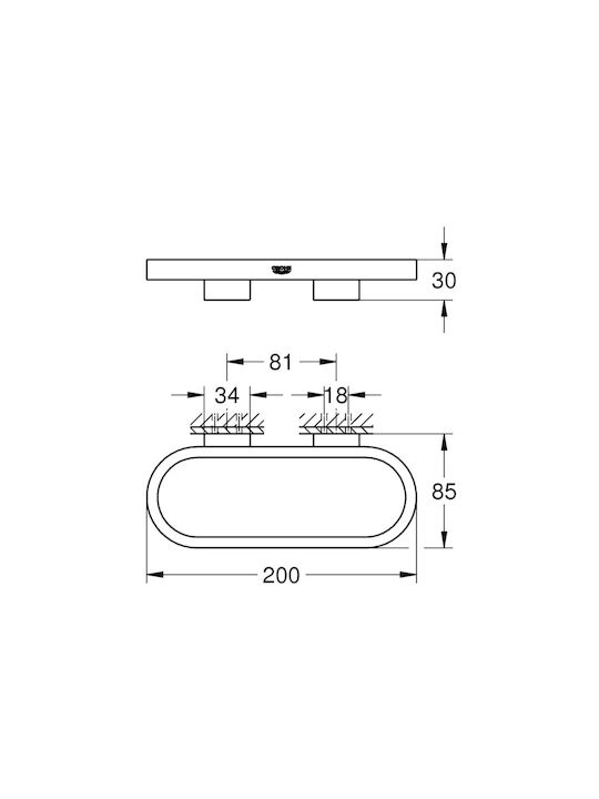 Grohe Cool Sunrise Single Bathroom Ring With Screws Silver
