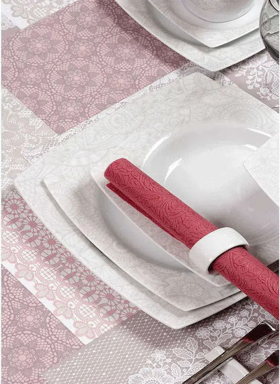 Cryspo Trio Marsala White Porcelain Dinnerware Set 20pcs