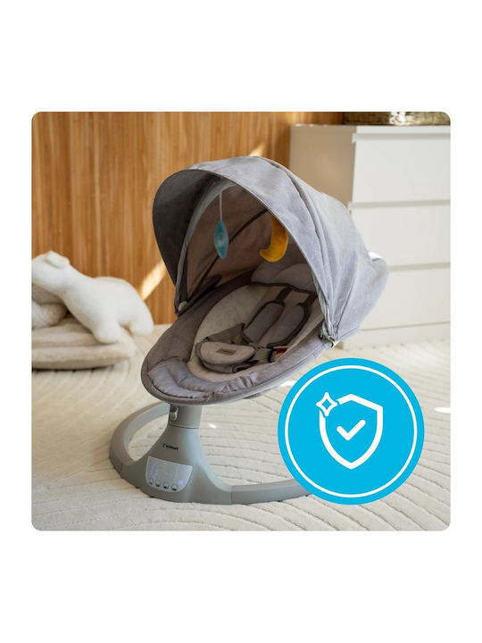 Kidnort Balansoar Electric Pentru Bebelusi Cu Muzica Gri Pentru Copil Pana La 9kg