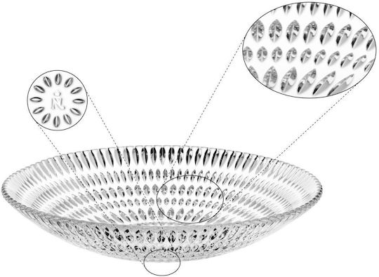 Nachtmann Ethno Round White Glass Serving Bowl with 25 cm Diameter