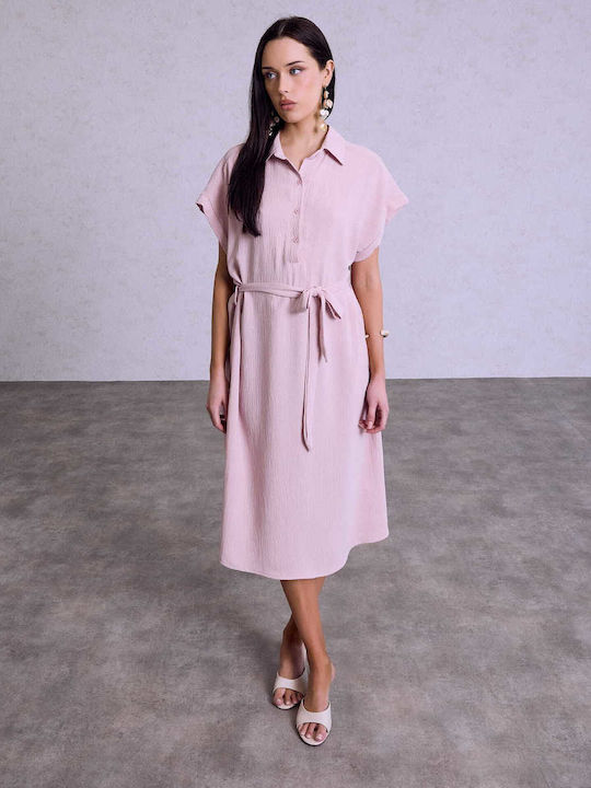 Celestino Women's Midi Dress with Collar Lilac