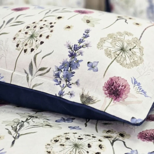 Pucioasa Σετ Παπλωματοθήκη 240x250cm Υπέρδιπλη με 2 Μαξιλαροθήκες & 1 Σεντόνι Wildflowers And Butterflies
