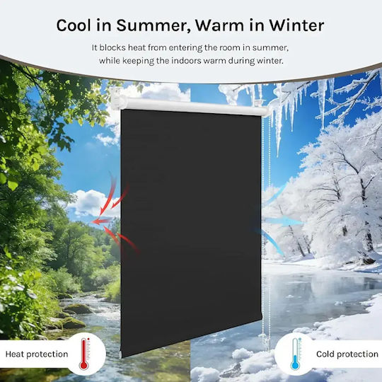 Woltu Woltu Rollos Total Blackout Schwarz P80xH210cm