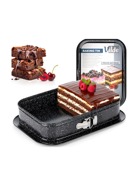 Vilde Bakeware Tin For Cake Rectangular Made Of Stainless Steel With Removable Bottom 35x24x6.5cm