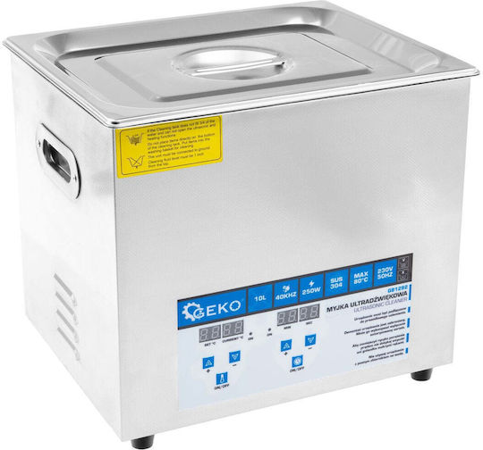 Geko Curățător Ultrasonic 10lt Inox cu Temporizator Digital