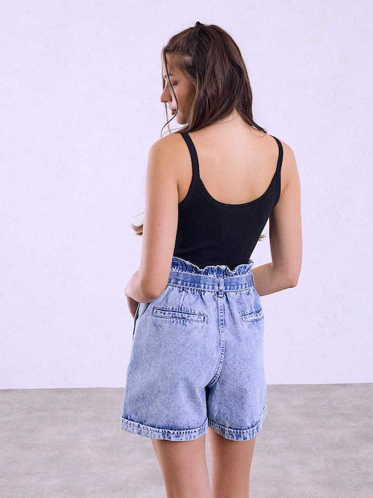 Celestino Pantaloni Scurți Din Denim Pentru Femei Cu Curea Albastru Deschis Celestino Pantaloni Scurți Din Denim Pentru Femei Cu Curea Albastru Deschis