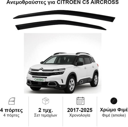 Heko Set deflectoare de vânt Dark Fime pentru Citroen C5 Aircross 2buc