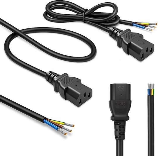 Qoltec Cablu De Alimentare Iec C13 Decupat Lipit Cupru Pur Cu 3x0.75 Mm² 1.8 M
