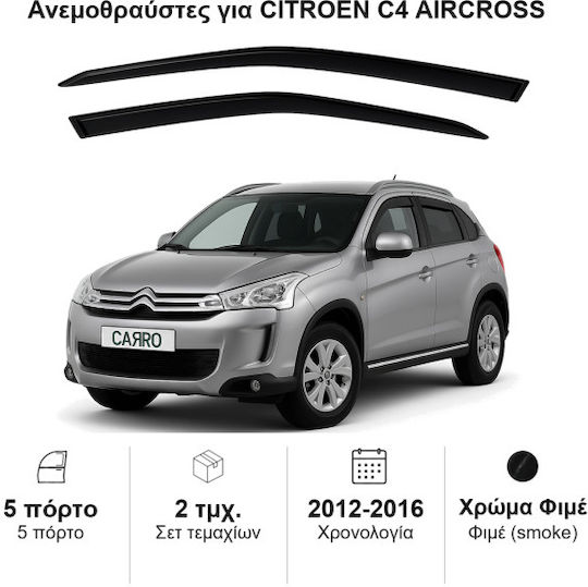 Heko Set deflectoare de vânt Dark Fime pentru Citroen C4 Aircross 2buc