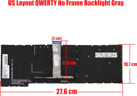 Лаптоп клавиатура Keyboard Lenovo ThinkBook 14 G6 IRL 21KG 14 G6 ABP 21KJ 14 G6+ IMH 21LD SN21K52621 PH4CLXB-US PK132Z43A00 US без рамка със задно осветяване Сив КОД.41278USBLGRAY