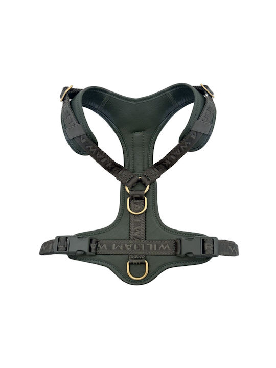William Walker Кожен Кучешки Повод Plain Premium Зелен Y-Harness Мек Кожен M 54-76cm