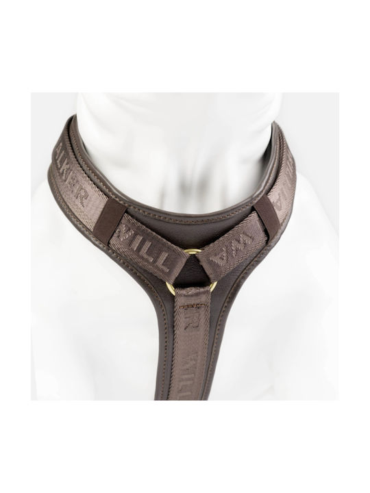 William Walker Leder Hundegeschirr Plain Premium Braune Y-Harness Weiches Leder L 61-85cm