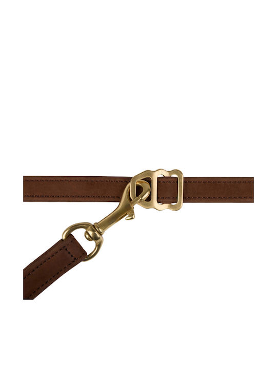 William Walker Adjustable Waterproof Leather Leash Nubuck Earth Brown Hands-free and Adjustable Xxs-xs 15mm