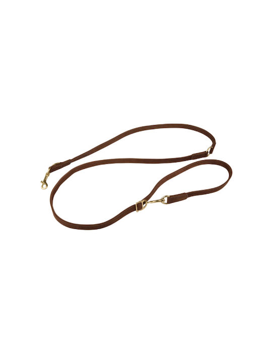 William Walker Adjustable Waterproof Leather Leash Nubuck Earth Brown Hands-free and Adjustable S-XXL 20mm