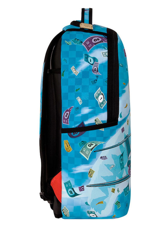 Sprayground Monopoly Jet Rider Dlxsv Σχολική Τσάντα Πλάτης Γυμνασίου - Λυκείου με Θήκη για Παγούρι Γαλάζια 29 x 15 x 45.7εκ