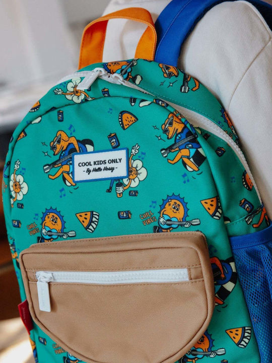 Hello Hossy School Backpack For Elementary Green 30 x 12 x 38cm