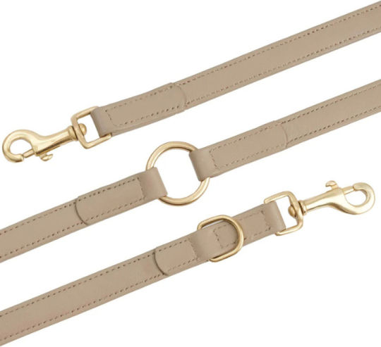 William Walker Foldable Dog Leash Lead Leather in Beige Color