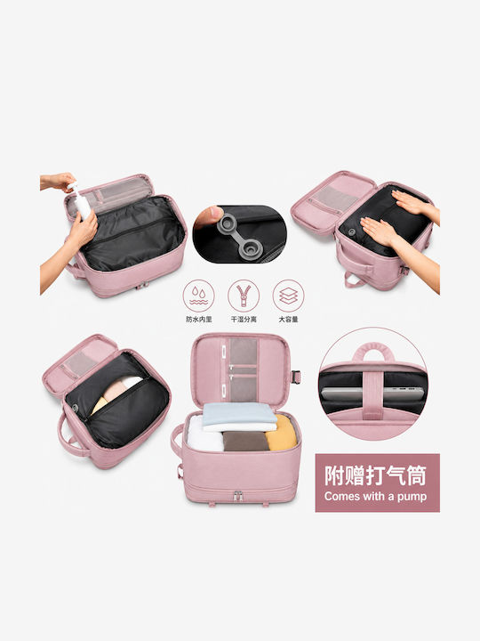 Ormi Rz29053 Travel Backpack 40x20x30cm Cabin Size Air Compression System Laptop Compartment & Large Capacity Pink