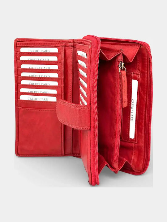 Große Leder Damenbrieftasche Rot