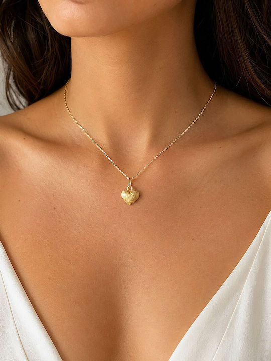 Xryseio Hängendes Charm Herz aus 14K Gold NΚ10790