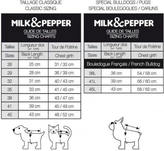 Milk & Pepper Μπουφάν Σκύλου Fleece με Κουκούλα Γκρι με Μήκος Ράχης 36 εκ.