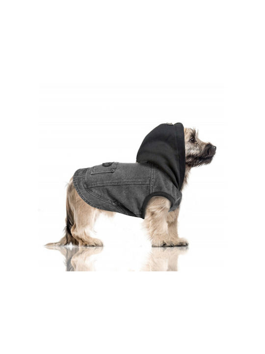 Milk & Pepper Dog Coat Fleece Hooded Grey With Back Length 36 cm