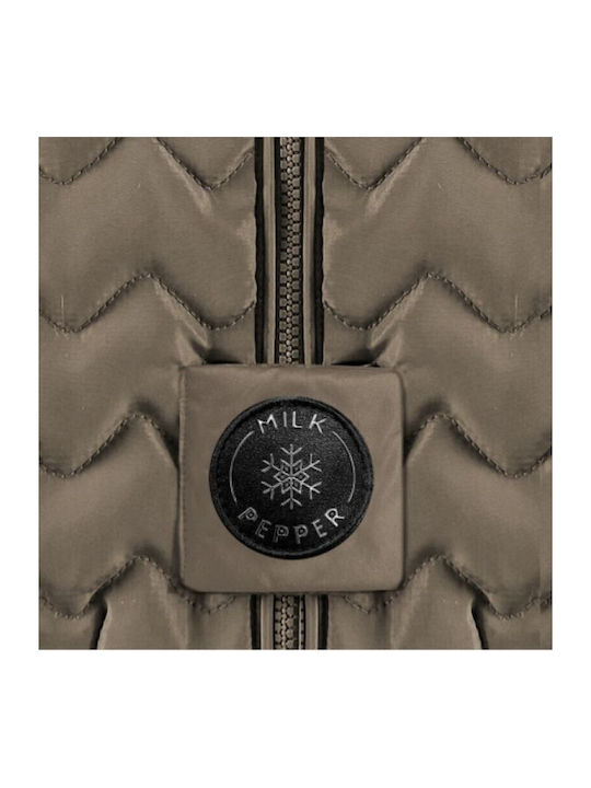 Milk & Pepper Waterproof Brown Dog Coat