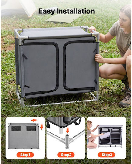 Vevor Aluminum Wardrobe for Camping Foldable 96x48x79cm