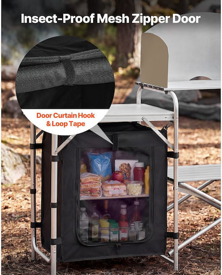 Vevor Τραπέζι Αλουμινίου για Camping Πτυσσόμενο 176x45x70cm Καφέ